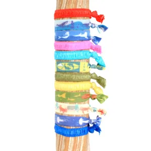 12 Pack Surf & Turf Print Hair Ties