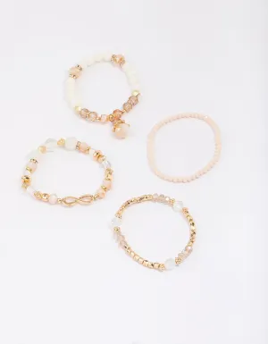 Gold Infinity Stretch Bracelet 4-Pack